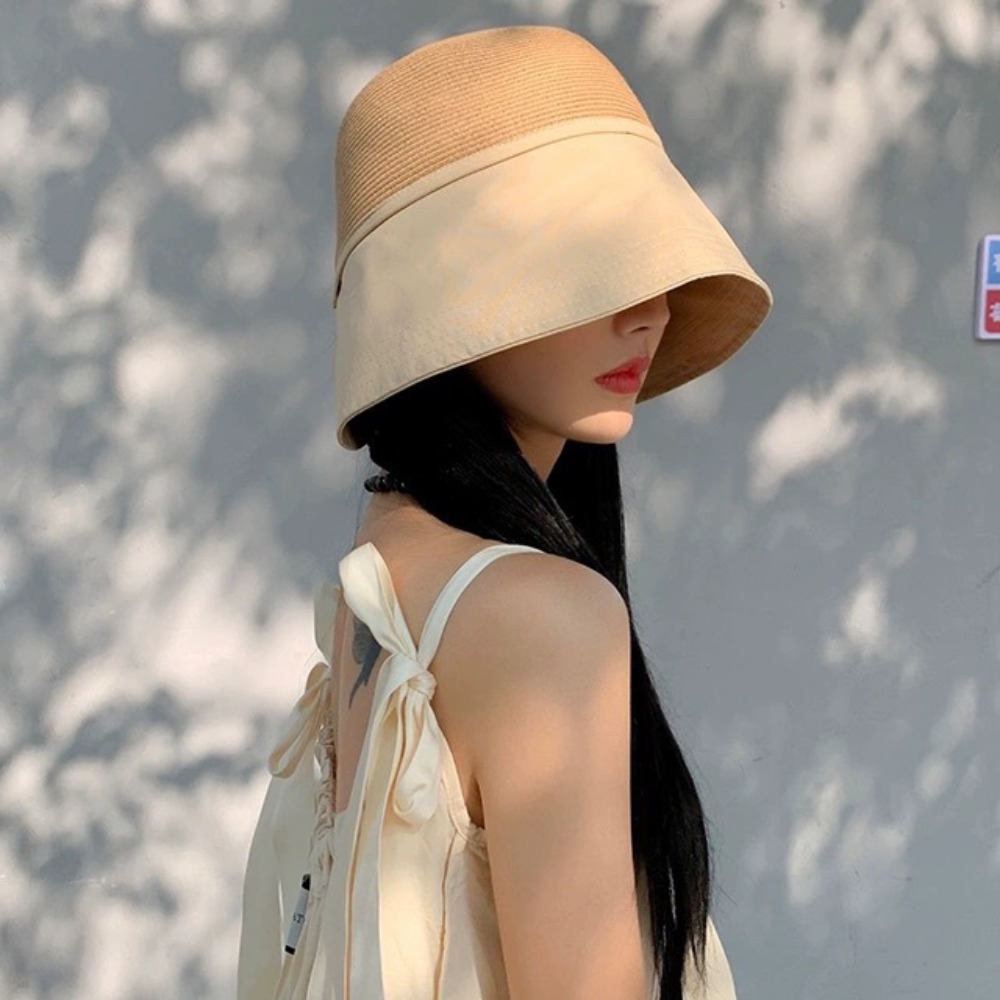 Bucket Hat Straw - Foldable Shade Sun Caps Foldable Bucket