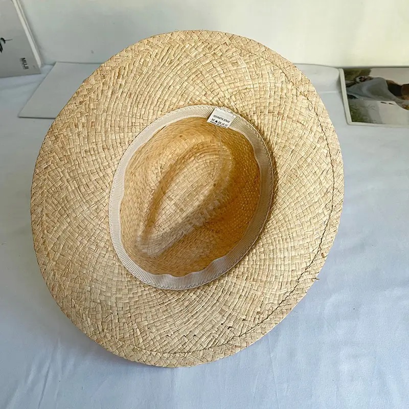 Spring Natural Solid Color Raf - Bucket Hat Straw ulasan dan harga